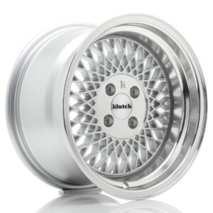 Klutch SL1 16x8 ET15 4x100 Silver w/ Machined Lip